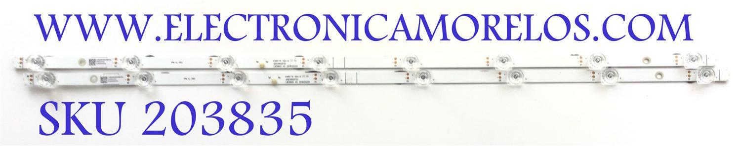 KIT DE LED'S PARA TV HISENSE ((2 PIEZAS)) / NUMERO DE PARTE LB39601 V2 / JHD396X1F01 / 2019120201 / 1232084 / 210BZ08D0B33MBF00L / PANEL TPT400WF-J9PE1.N / JHD396X1F01-TXL1\S0\GM\ROH / DISPLAY V400HJ9-PE1 REV.C4 / MODELOS 40H4030F1 / 40A4HV
